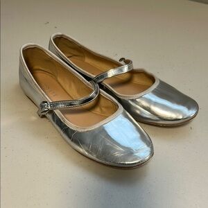 Silver Maryjane Flats